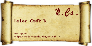Meier Csák névjegykártya